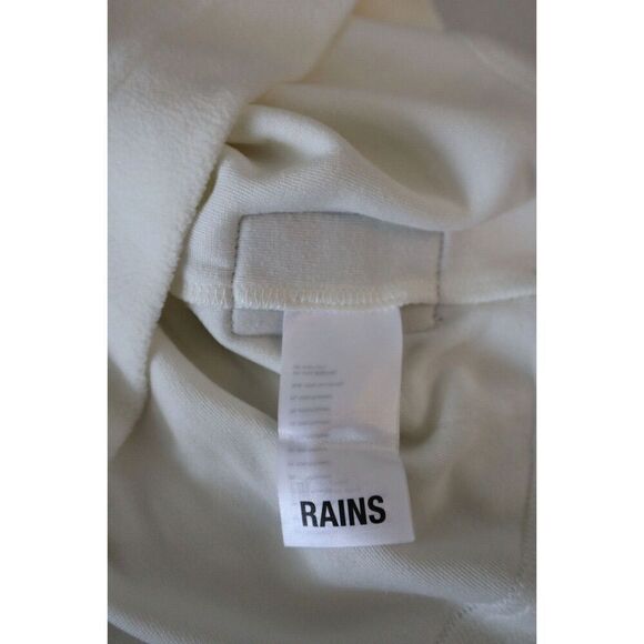 RAINS 18390 Men's Sz S Fossil Off-White L/S Fleece Pullover Sweatshirt - Picture 6 of 8